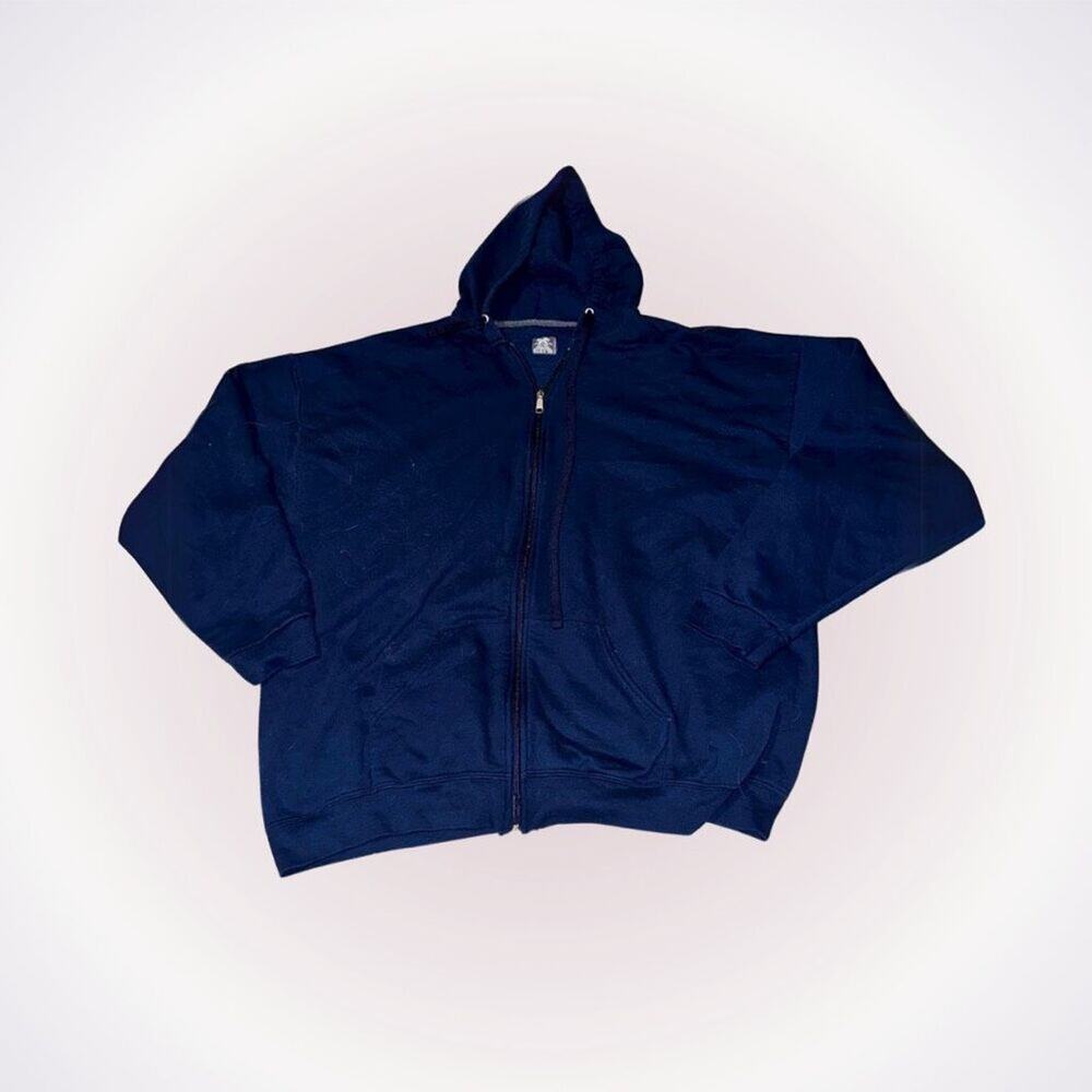 Fruit of the Loom Navy Zip Front Hoodie | Sz XXXL